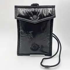 MONCLER（モンクレール）POCKET PHONE CASE ネックポーチ ショルダーバッグ ナイロン ブラック レザー カードポケット付 I209B6B00001 M3497