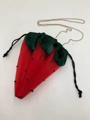ACCOMMODE アコモデ シースルーフルーツミニバッグ いちご ショルダー バッグ 赤×緑 ■◆ レディース