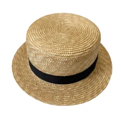田中帽子店 麦わら帽子 リボン ストローハット サイズ58.5cm