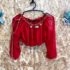 SG5477 ベリーダンス衣装 アラジン 赤 上下セット