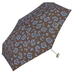 新品 Wpc. 折りたたみ傘 ペタルブリーズ ミニ ブラウン 雨傘 晴雨兼用 花 レトロ かわいい おしゃれ レディース レオパード風 収納袋 ポーチ 通勤 通学 ファッション 映え 6617-175-002