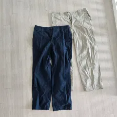 2個まとめ売り)ムシンサスタンダード バッグ サテン オフィサー パンツ 34サイズ ネイビー/ベージュ