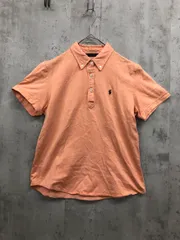 Ralph Lauren ラルフローレン ワンポイント刺繍 ボタンダウン ポロシャツ sizeL/オレンジ ■◆ レディース