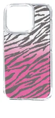 【新品未使用】iPhone14 Pro アイフォン14プロクリア ハードケース ゼブラ柄（ピンクグラデーション）半透明透過 アニマル スマホ ケース 
