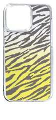 【新品未使用】iPhone14 Pro Max アイフォン14プロマックスクリア ハードケース ゼブラ柄（イエローグラデーション）半透明透過 アニマル スマホ ケース 