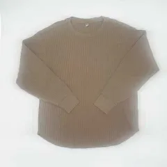 UNIQLO　ユニクロ　ワッフルクールネックTシャツ　ベージュ　Mサイズ　〇□・〇◇