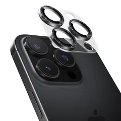 新品 NIMASO カメラフィルム iPhone 15 Pro/iPhone 15 Pro Max 対応 カメラ保護 9H強化ガラス アクリル＋キラキラ 全面保護 耐衝撃 レンズ保護 黒縁取り アイフォン15プロ / アイフォン 15 プロマックス 専用 レン