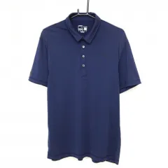 【美品】プーマ 半袖ポロシャツ ネイビー サイド切替 ロオ黒 袖ワッペンはがれ少、小傷 メンズ US-XL ゴルフウェア PUMA