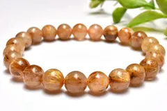 【１点物】金運向上！ ゴールドタイチンルチルクォーツ　8mm　ブレスレット パワーストーン 天然石 _MC8233