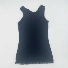 ブランド不明　レース付きタンクトップ　ブラック　Sサイズ　□□