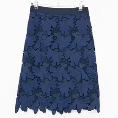 TORY BURCH トリーバーチ スカート フラワーレース 刺繍 ポリエステル ネイビー レディース 00 b01054のサムネイル