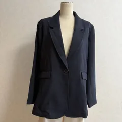 KN3567＊4L 大きいサイズ　 テーラードジャケット 紺 無地 ジャケット