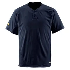 デサント DESCENTE 2ボタンTシャツ 野球 ソフト 半袖Tシャツ (DB201-BLK)、ﾌﾞﾗｯｸ