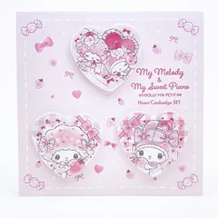 サンリオ マイメロディ マイスウィートピアノ ハート缶バッチ3個セット 日本製 Sanrio