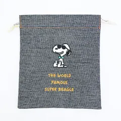 スヌーピー ジョークール 巾着 ボウタイ ブラック SNOOPY