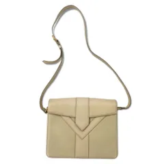YVES SAINT LAURENT ショルダーバッグ クリーム レザー YSL オールド