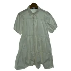 【中古】　ZARA　ワンピース　半袖　チュニック　レギュラーカラー　無地　フレア　レイヤード　マニッシュ系　古着　/2064