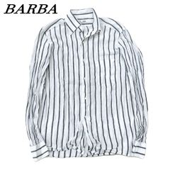 BARBA バルバ コットンリネン ストライプシャツ - メルカリ