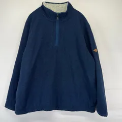 古着 オービス ORVIS フリース ニット ハーフジップ プルオーバー ボアライナー 大きいサイズ 2XL  ネイビー系 メンズのサムネイル