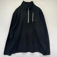 古着 エディー・バウアー Eddie Bauer ハーフジップフリースジャケット プルオーバー ワンポイントロゴ L  ブラック メンズ