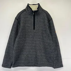 古着 オービス ORVIS フリース ニット ハーフジップ　ボア プルオーバー ワンポイントロゴ S  ブラック系 メンズのサムネイル