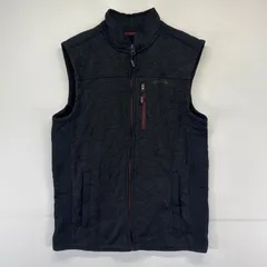 古着 オービス ORVIS フリース ニット フルジップ　ベスト ワンポイントロゴ ナイロン切替 M  ブラック系 メンズのサムネイル