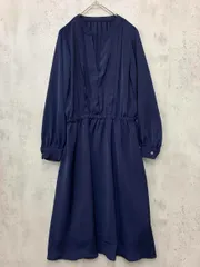 美品 RUIRUE BOUTIQUE ルイルエブティック 長袖 ドレス ワンピース sizeS/紺 ■■◎レディース