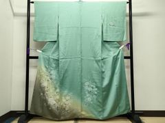 平和屋着物●訪問着　絞り　刺繍　草花文　金彩　正絹　逸品　AABH0406ph 平和屋着物○訪問着 絞り 刺繍 草花文 金彩 正絹 逸品 AABH0406ph