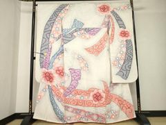 平和屋着物○訪問着 駒刺繍 絞り 雪輪草花文 金彩 正絹 逸品 未使用