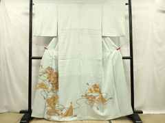 平和屋着物●訪問着　駒刺繍　絞り　雪輪草花文　金彩　正絹　逸品　未使用　DABD9368ud 平和屋着物○訪問着 駒刺繍 絞り 雪輪草花文 金彩 正絹 逸品 未