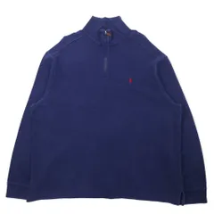 Polo by Ralph Lauren ハーフジップ スウェット XXL ネイビー コットン スモールポニー刺繍 ビッグサイズ