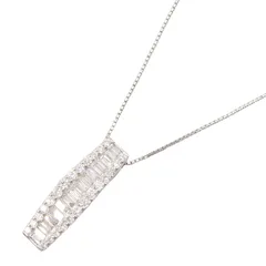 ジュエリー JEWELRY ネックレス ダイヤモンド ネックレス ﾀﾞｲﾔ 3.7g 首回43.5/47cm K18WG（ホワイトゴールド） Pt850プラチナ ネックレス レディース Used Aのサムネイル