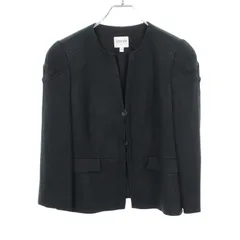 アルマーニコレッツォーニ ARMANI COLLEZIONI ノーカラージャケット ペプラム ウール シルク ジャケット レディース Used Aのサムネイル