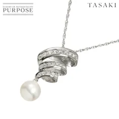 タサキ TASAKI アコヤ真珠 9.0mm ダイヤ 0.32ct ネックレス 40cm Pt プラチナ パール 田崎真珠 Akoya Pearl Necklace 90317323