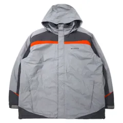 Columbia パディングジャケット XXL グレー ナイロン 防水 中綿 フード収納式 ビッグサイズ XM4352