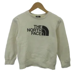 ザノースフェイス THE NORTH FACE トレーナー 子ども服 140 白 ホワイト 長袖 ラウンドネック ロゴプリント /KK ■ECA004