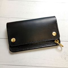 ミドルトラッカーウォレット 丘染め茶芯ブラック 真鍮 トラッカー