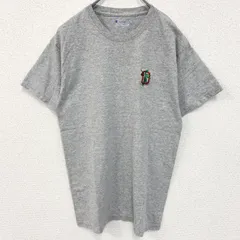 Champion　チャンピオン　半袖Tシャツ　刺繍ロゴ　ワンポイント　現行　灰色　グレー　Sサイズ　古着