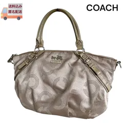 COACH コーチ マディソン ドッテッド オプアート 2wayショルダーバッグ F1093 ベージュ ナイロン シグネチャー