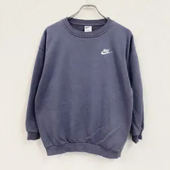 NIKE　ナイキ　スウェット/トレーナー　スウッシュ　フェード　刺繍ロゴ　ワンポイント　紺　ネイビー　Lサイズ　古着