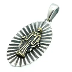 【新品】 [シルバーワン] シルバー925 不思議のメダイ 金 聖母マリア スパーク ペンダントトップ メンズ a4 (charm) 0