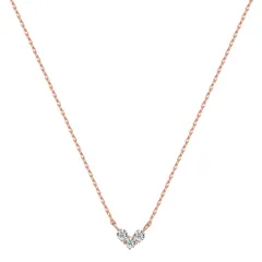 【新品】 [Free bird] ネックレス レディース [暖かい心] ハートネックレス 三粒 5Aジルコニア 金属アレルギー対応 女性鎖骨チェーン 繊細な かわいい 誕生日 妻 彼女 母の日 プレゼント 母の日 ギフト 入学式 卒業式 1