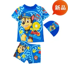 新品 パウパトロール 水着 男の子 セット 半袖 ラッシュガード 帽子付き キッズ かわいい 夏 海 プール 子供服 M-XXL
