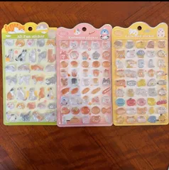 ３枚セット　Nekoni ねこ パン 3D sticker シール ネコ　nekoni エンボスステッカー　韓国　シール