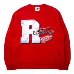 Lee SPORT USA製 90年代 NHL プリント スウェット L レッド コットン Detroit Red Wings ビッグサイズ