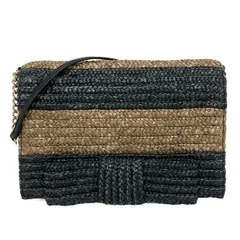 Kate spade(ケイトスペード) ショルダーバッグ PXRU3374 黒×ダークブラウン チェーンショルダー/ボーダー/リボン レザー