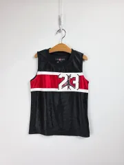 ナイキ ジョーダン ブラック/レッド 光沢 バスケット タンクトップ ジャージ キッズ 6-7歳 0422