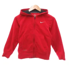 ナイキ NIKE フリースパーカー  S 赤 レッド フード 長袖 フルジップ /NL ■ECF004