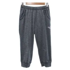 プーマ PUMA 美品 クロップドパンツ スラックス M本体 グレー 七分丈 ウエストゴム 裾リブ /NL ■ECF004
