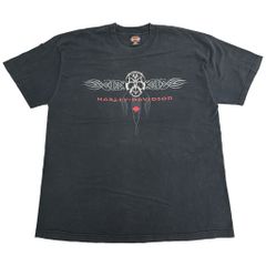 00年代 USA製 HARLEY DAVIDSON ハーレーダビッドソン 半袖Ｔシャツ モーターサイクル ブラック(メンズ XXL)中古 古着 X9848